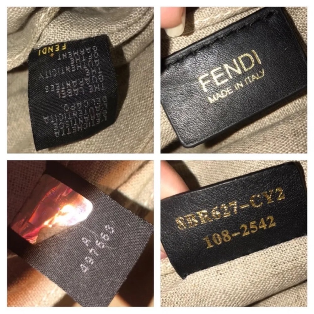 Fendi Multicolor Striped Canvas and Tan Leather Shoulder Bag - Picture 9 of 16